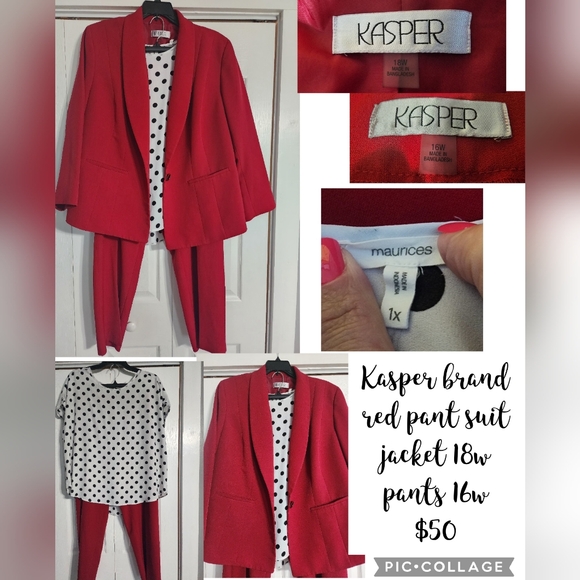 Kasper Other - Kasper Brand Red Pant Suit